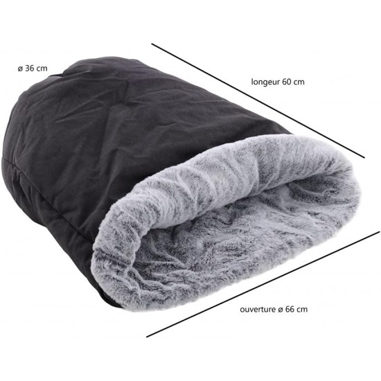 Flamingo Pet Products Dorsa 2-in-1 Sleeping Bag, Black, Diameter 36 x 60 cm, for Cats Flamingo Pet Products Dorsa 2-in-1 Sleeping Bag, Black, Diameter 36 x 60 cm, for Cats