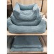 Flamingo Rectangular Velutto Basket Blue - 65 x 50 cm Ideal for French Bulldogs, Dachshunds, Beagles and Cats, Luxury Comfort and Stylish Design Flamingo Rectangular Velutto Basket Blue - 65 x 50 cm Ideal for French Bulldogs, Dachshunds, Beagles and Cats, Luxury Comfort and Stylish Design