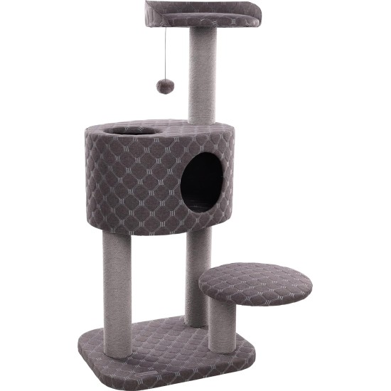 Flamingo Wilma Grey Cat Scratching Post - 58 x 33 x 69 cm - Cat Pole - Hammock and Padded Platform - Toy with Bell for More Fun Flamingo Wilma Grey Cat Scratching Post - 58 x 33 x 69 cm - Cat Pole - Hammock and Padded Platform - Toy with Bell for More Fun