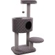 Flamingo Wilma Grey Cat Scratching Post - 58 x 33 x 69 cm - Cat Pole - Hammock and Padded Platform - Toy with Bell for More Fun