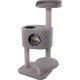 Flamingo Wilma Grey Cat Scratching Post - 58 x 33 x 69 cm - Cat Pole - Hammock and Padded Platform - Toy with Bell for More Fun