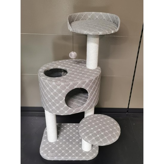 Flamingo Wilma Grey Cat Scratching Post - 58 x 33 x 69 cm - Cat Pole - Hammock and Padded Platform - Toy with Bell for More Fun Flamingo Wilma Grey Cat Scratching Post - 58 x 33 x 69 cm - Cat Pole - Hammock and Padded Platform - Toy with Bell for More Fun