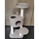 Flamingo Wilma Grey Cat Scratching Post - 58 x 33 x 69 cm - Cat Pole - Hammock and Padded Platform - Toy with Bell for More Fun
