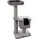 Flamingo Wilma Grey Cat Scratching Post - 58 x 33 x 69 cm - Cat Pole - Hammock and Padded Platform - Toy with Bell for More Fun