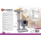 Flamingo Wilma Grey Cat Scratching Post - 58 x 33 x 69 cm - Cat Pole - Hammock and Padded Platform - Toy with Bell for More Fun