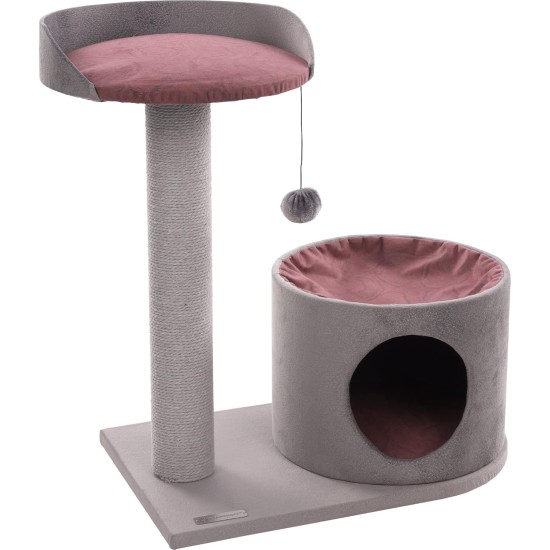 Flamingo Wilma Grey Cat Scratching Post - 58 x 33 x 69 cm - Cat Pole - Hammock and Padded Platform - Toy with Bell for More Fun Flamingo Wilma Grey Cat Scratching Post - 58 x 33 x 69 cm - Cat Pole - Hammock and Padded Platform - Toy with Bell for More Fun