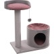 Flamingo Wilma Grey Cat Scratching Post - 58 x 33 x 69 cm - Cat Pole - Hammock and Padded Platform - Toy with Bell for More Fun