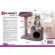 Flamingo Wilma Grey Cat Scratching Post - 58 x 33 x 69 cm - Cat Pole - Hammock and Padded Platform - Toy with Bell for More Fun