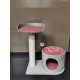 Flamingo Wilma Grey Cat Scratching Post - 58 x 33 x 69 cm - Cat Pole - Hammock and Padded Platform - Toy with Bell for More Fun