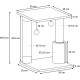 Flamingo Wilma Grey Cat Scratching Post - 58 x 33 x 69 cm - Cat Pole - Hammock and Padded Platform - Toy with Bell for More Fun