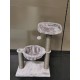 Flamingo Wilma Grey Cat Scratching Post - 58 x 33 x 69 cm - Cat Pole - Hammock and Padded Platform - Toy with Bell for More Fun