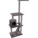 Flamingo Wilma Grey Cat Scratching Post - 58 x 33 x 69 cm - Cat Pole - Hammock and Padded Platform - Toy with Bell for More Fun
