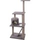 Flamingo Wilma Grey Cat Scratching Post - 58 x 33 x 69 cm - Cat Pole - Hammock and Padded Platform - Toy with Bell for More Fun