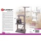 Flamingo Wilma Grey Cat Scratching Post - 58 x 33 x 69 cm - Cat Pole - Hammock and Padded Platform - Toy with Bell for More Fun