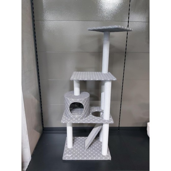 Flamingo Wilma Grey Cat Scratching Post - 58 x 33 x 69 cm - Cat Pole - Hammock and Padded Platform - Toy with Bell for More Fun Flamingo Wilma Grey Cat Scratching Post - 58 x 33 x 69 cm - Cat Pole - Hammock and Padded Platform - Toy with Bell for More Fun