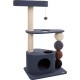 Flamingo Wilma Grey Cat Scratching Post - 58 x 33 x 69 cm - Cat Pole - Hammock and Padded Platform - Toy with Bell for More Fun