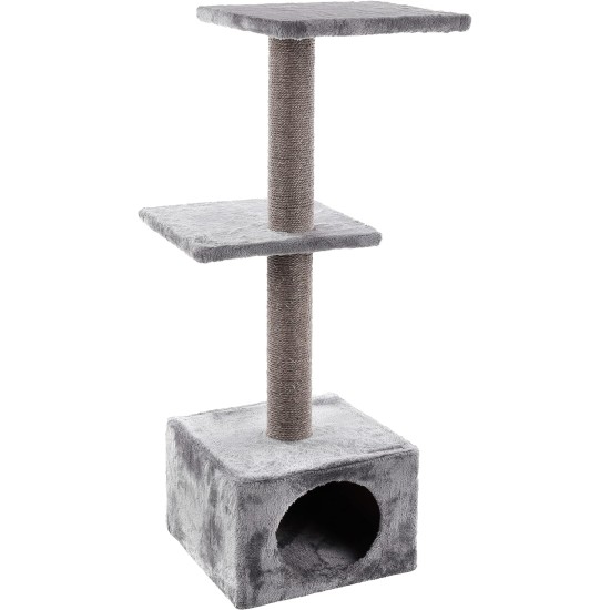 Flamingo Wilma Grey Cat Scratching Post - 58 x 33 x 69 cm - Cat Pole - Hammock and Padded Platform - Toy with Bell for More Fun Flamingo Wilma Grey Cat Scratching Post - 58 x 33 x 69 cm - Cat Pole - Hammock and Padded Platform - Toy with Bell for More Fun