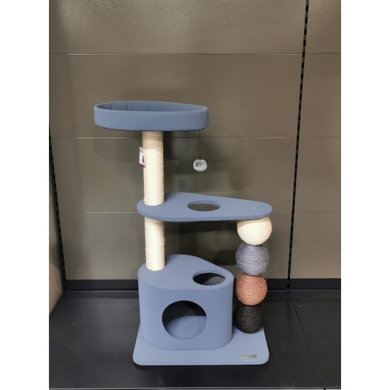 Flamingo Wilma Grey Cat Scratching Post - 58 x 33 x 69 cm - Cat Pole - Hammock and Padded Platform - Toy with Bell for More Fun Flamingo Wilma Grey Cat Scratching Post - 58 x 33 x 69 cm - Cat Pole - Hammock and Padded Platform - Toy with Bell for More Fun