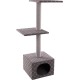 Flamingo Wilma Grey Cat Scratching Post - 58 x 33 x 69 cm - Cat Pole - Hammock and Padded Platform - Toy with Bell for More Fun