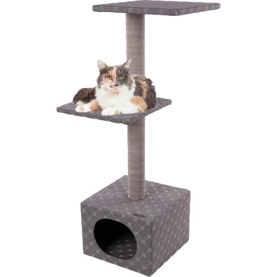 Flamingo Wilma Grey Cat Scratching Post - 58 x 33 x 69 cm - Cat Pole - Hammock and Padded Platform - Toy with Bell for More Fun Flamingo Wilma Grey Cat Scratching Post - 58 x 33 x 69 cm - Cat Pole - Hammock and Padded Platform - Toy with Bell for More Fun