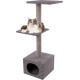 Flamingo Wilma Grey Cat Scratching Post - 58 x 33 x 69 cm - Cat Pole - Hammock and Padded Platform - Toy with Bell for More Fun