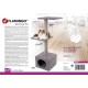 Flamingo Wilma Grey Cat Scratching Post - 58 x 33 x 69 cm - Cat Pole - Hammock and Padded Platform - Toy with Bell for More Fun