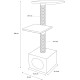 Flamingo Wilma Grey Cat Scratching Post - 58 x 33 x 69 cm - Cat Pole - Hammock and Padded Platform - Toy with Bell for More Fun