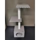 Flamingo Wilma Grey Cat Scratching Post - 58 x 33 x 69 cm - Cat Pole - Hammock and Padded Platform - Toy with Bell for More Fun