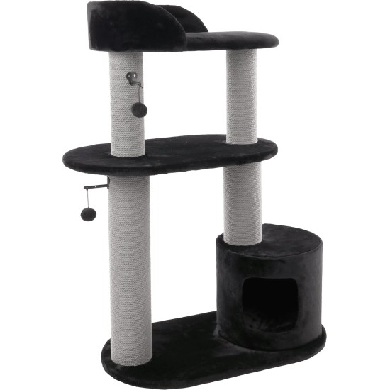 Flamingo Wilma Grey Cat Scratching Post - 58 x 33 x 69 cm - Cat Pole - Hammock and Padded Platform - Toy with Bell for More Fun Flamingo Wilma Grey Cat Scratching Post - 58 x 33 x 69 cm - Cat Pole - Hammock and Padded Platform - Toy with Bell for More Fun