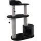 Flamingo Wilma Grey Cat Scratching Post - 58 x 33 x 69 cm - Cat Pole - Hammock and Padded Platform - Toy with Bell for More Fun