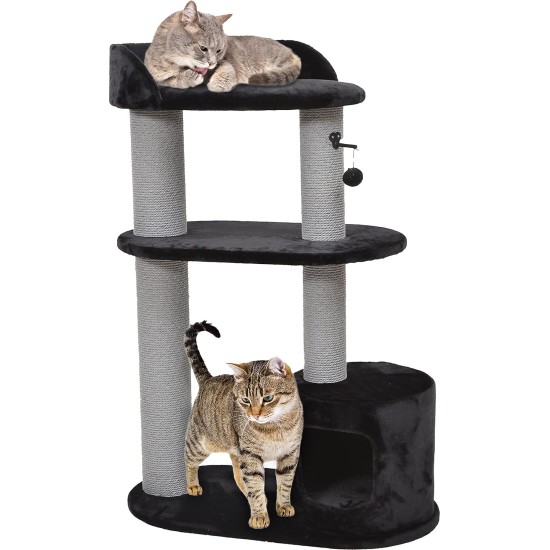 Flamingo Wilma Grey Cat Scratching Post - 58 x 33 x 69 cm - Cat Pole - Hammock and Padded Platform - Toy with Bell for More Fun Flamingo Wilma Grey Cat Scratching Post - 58 x 33 x 69 cm - Cat Pole - Hammock and Padded Platform - Toy with Bell for More Fun