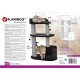 Flamingo Wilma Grey Cat Scratching Post - 58 x 33 x 69 cm - Cat Pole - Hammock and Padded Platform - Toy with Bell for More Fun