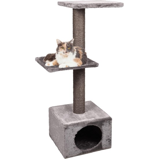 Flamingo Wilma Grey Cat Scratching Post - 58 x 33 x 69 cm - Cat Pole - Hammock and Padded Platform - Toy with Bell for More Fun Flamingo Wilma Grey Cat Scratching Post - 58 x 33 x 69 cm - Cat Pole - Hammock and Padded Platform - Toy with Bell for More Fun