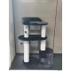 Flamingo Wilma Grey Cat Scratching Post - 58 x 33 x 69 cm - Cat Pole - Hammock and Padded Platform - Toy with Bell for More Fun