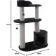 Flamingo Wilma Grey Cat Scratching Post - 58 x 33 x 69 cm - Cat Pole - Hammock and Padded Platform - Toy with Bell for More Fun