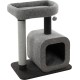 Flamingo Wilma Grey Cat Scratching Post - 58 x 33 x 69 cm - Cat Pole - Hammock and Padded Platform - Toy with Bell for More Fun