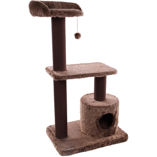 Flamingo Wilma Grey Cat Scratching Post - 58 x 33 x 69 cm - Cat Pole - Hammock and Padded Platform - Toy with Bell for More Fun Flamingo Wilma Grey Cat Scratching Post - 58 x 33 x 69 cm - Cat Pole - Hammock and Padded Platform - Toy with Bell for More Fun