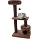 Flamingo Wilma Grey Cat Scratching Post - 58 x 33 x 69 cm - Cat Pole - Hammock and Padded Platform - Toy with Bell for More Fun