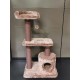 Flamingo Wilma Grey Cat Scratching Post - 58 x 33 x 69 cm - Cat Pole - Hammock and Padded Platform - Toy with Bell for More Fun