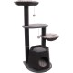 Flamingo Wilma Grey Cat Scratching Post - 58 x 33 x 69 cm - Cat Pole - Hammock and Padded Platform - Toy with Bell for More Fun
