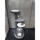 Flamingo Wilma Grey Cat Scratching Post - 58 x 33 x 69 cm - Cat Pole - Hammock and Padded Platform - Toy with Bell for More Fun