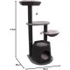 Flamingo Wilma Grey Cat Scratching Post - 58 x 33 x 69 cm - Cat Pole - Hammock and Padded Platform - Toy with Bell for More Fun