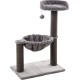 Flamingo Wilma Grey Cat Scratching Post - 58 x 33 x 69 cm - Cat Pole - Hammock and Padded Platform - Toy with Bell for More Fun