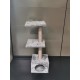 Flamingo Wilma Grey Cat Scratching Post - 58 x 33 x 69 cm - Cat Pole - Hammock and Padded Platform - Toy with Bell for More Fun