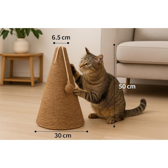 Flamingo XXL Scratching Cone, Brown/Natural, 50 cm Height, Diameter 30 cm, Ideal for Cats such as Maine Coon, Ragdoll, Norwegian Forest Cat, British Shorthair etc. Flamingo XXL Scratching Cone, Brown/Natural, 50 cm Height, Diameter 30 cm, Ideal for Cats such as Maine Coon, Ragdoll, Norwegian Forest Cat, British Shorthair etc.