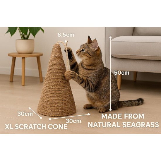 Flamingo XXL Scratching Cone, Brown/Natural, 50 cm Height, Diameter 30 cm, Ideal for Cats such as Maine Coon, Ragdoll, Norwegian Forest Cat, British Shorthair etc. Flamingo XXL Scratching Cone, Brown/Natural, 50 cm Height, Diameter 30 cm, Ideal for Cats such as Maine Coon, Ragdoll, Norwegian Forest Cat, British Shorthair etc.