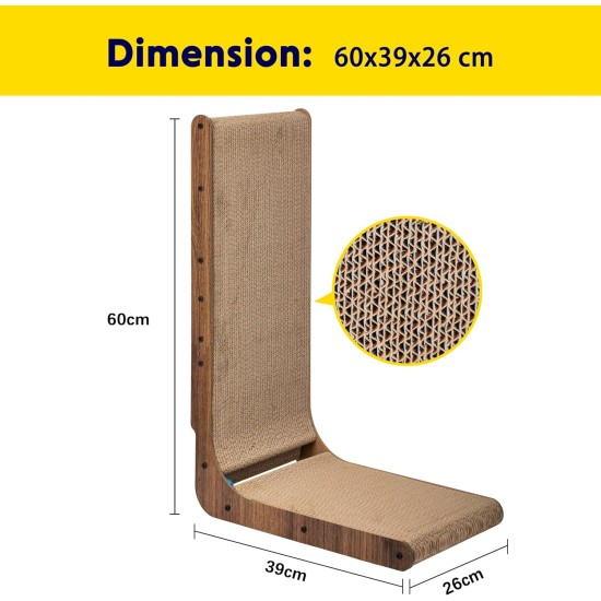 FluffyDream Cat Scratcher with Cat Toy Marble Rack, Built-in Ball, L-shaped Scratcher, Cardboard Lounge Bed, Stable and Durable, Furniture Protection, Reversible FluffyDream Cat Scratcher with Cat Toy Marble Rack, Built-in Ball, L-shaped Scratcher, Cardboard Lounge Bed, Stable and Durable, Furniture Protection, Reversible