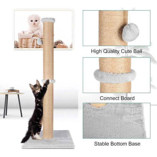 FluffyDream Cat Scratcher with Cat Toy Marble Rack, Built-in Ball, L-shaped Scratcher, Cardboard Lounge Bed, Stable and Durable, Furniture Protection, Reversible FluffyDream Cat Scratcher with Cat Toy Marble Rack, Built-in Ball, L-shaped Scratcher, Cardboard Lounge Bed, Stable and Durable, Furniture Protection, Reversible