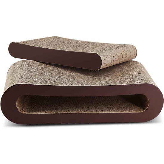 FluffyDream Cat Scratcher with Cat Toy Marble Rack, Built-in Ball, L-shaped Scratcher, Cardboard Lounge Bed, Stable and Durable, Furniture Protection, Reversible FluffyDream Cat Scratcher with Cat Toy Marble Rack, Built-in Ball, L-shaped Scratcher, Cardboard Lounge Bed, Stable and Durable, Furniture Protection, Reversible