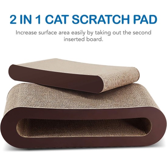 FluffyDream Cat Scratcher with Cat Toy Marble Rack, Built-in Ball, L-shaped Scratcher, Cardboard Lounge Bed, Stable and Durable, Furniture Protection, Reversible FluffyDream Cat Scratcher with Cat Toy Marble Rack, Built-in Ball, L-shaped Scratcher, Cardboard Lounge Bed, Stable and Durable, Furniture Protection, Reversible